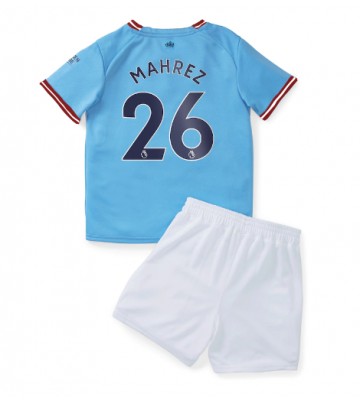 Manchester City Riyad Mahrez #26 Hjemmedraktsett Barn 2022-23 Kortermet (+ Korte bukser)